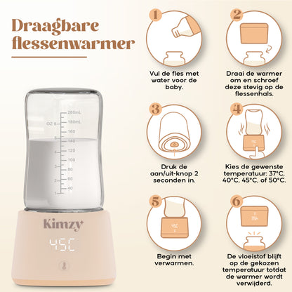 Kimzy® Flessenwarmer voor Onderweg – Beige