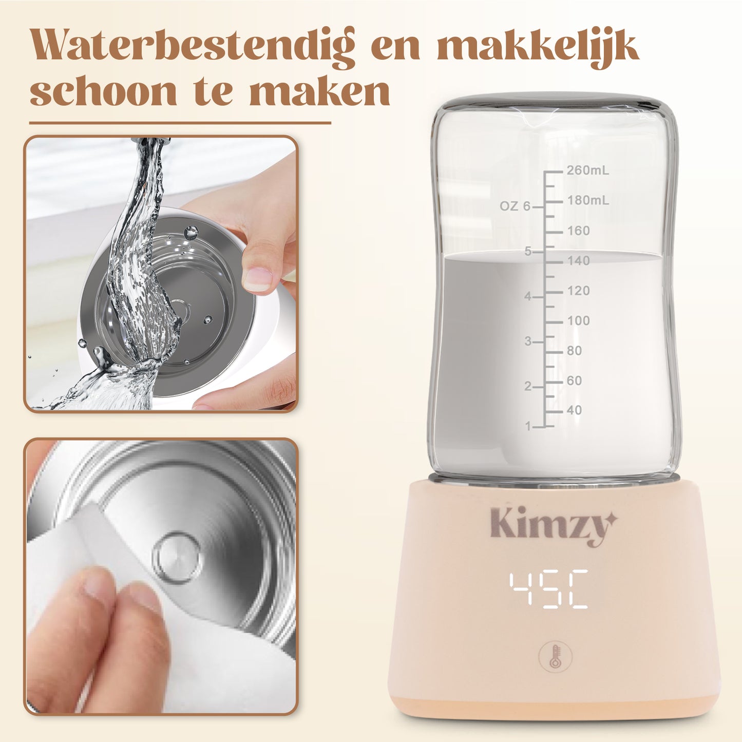 Kimzy® Flessenwarmer voor Onderweg – Beige
